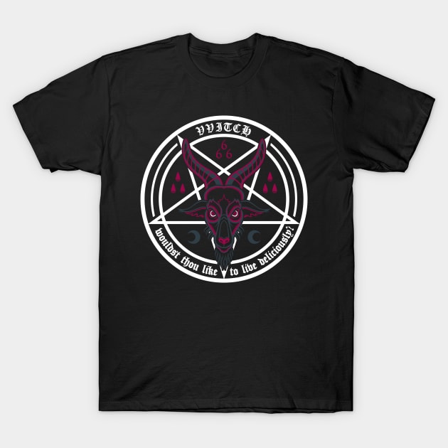 Live Deliciously - Devil Goat Head T-Shirt by Nemons